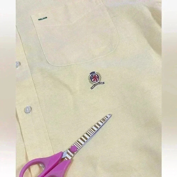 Vintage Tommy Hilfiger Men’s Yellow Long Sleeve Button Down Shirt S relaxed fit - Picture 13 of 15